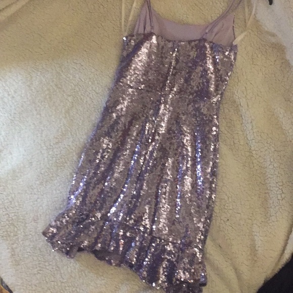 Dillards formal sequins lavender fitted dress - Picture 3 of 5